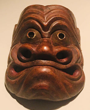 Japanese Edo Noh Mask of Obeshimi