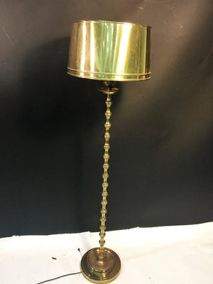 Hollywood Regency Brass Lamp with Brass Drum Shade (6719831146653)