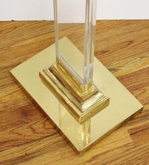 Postmodern Ionic Column Floor Lamp in Brass and Lucite (6720036143261)
