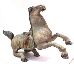 Japanese Edo Period Horse Sculpture in Carved Wood (6719676416157)