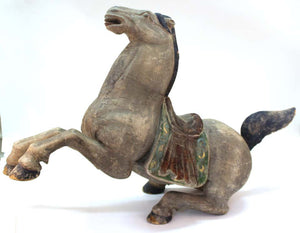 Japanese Edo Period Horse Sculpture in Carved Wood (6719676416157)