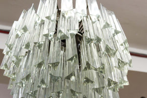 Venini Italian Mid-Century Modern Triedri Glass Prism Chandelier