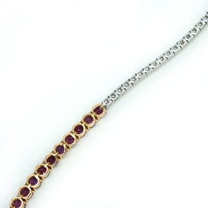 Curnis 18K 2-tone Gold Bracelet with Diamond and Ruby (6720047710365)