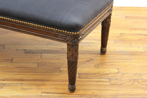 Victorian Gothic Revival Carved Wood Banquette Ottoman (6720049250461)