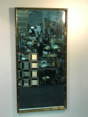Mastercraft Faux Bamboo Brass Wall Mirror  (6719815254173)
