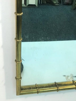 Mastercraft Faux Bamboo Brass Wall Mirror  (6719815254173)