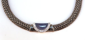Modernist Gold and Sterling Silver necklace with Iolite (6719835177117)