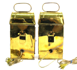 Mid-Century Modern Brass Lantern Wall Sconces Detail (6719904612509)