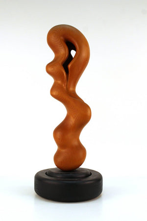 Abstract Modernist Wood Sculpture on Rotating Base (6719802114205)