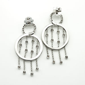 Sonia B. White Gold & Diamond Dangling Earrings (6719977947293)
