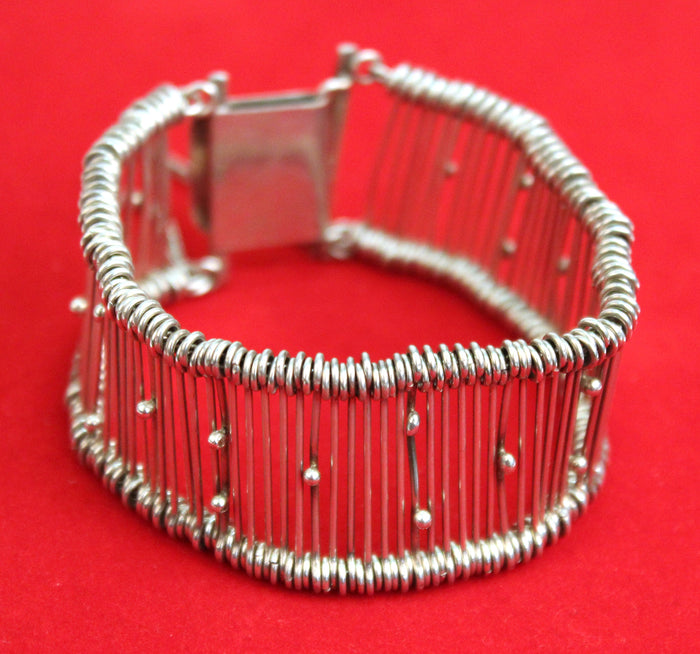 Modernist Sterling Silver Bracelet In Style Of Jill Platner