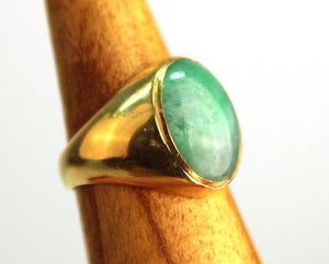 Modern Jade Ring With Yellow Gold Band (6719938920605)