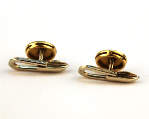 Cuff Link Set in Gold, Onyx and Diamonds (6719790317725)