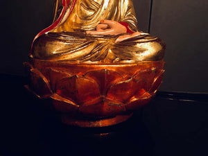Vietnamese Carved and Gilt Seated Bodhisattva Holding a Flower (6720005472413)