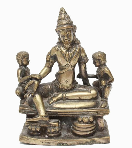 Indian Hindu Silver-Tone Metal Deity Figurine