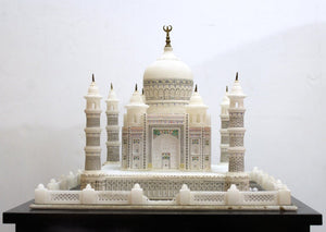 Indian Taj Mahal Alabaster Hand-Carved Architectural Model