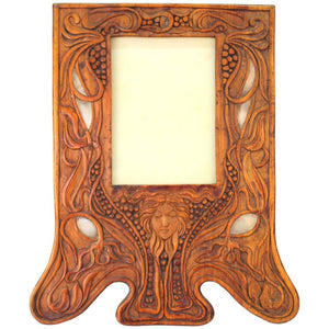 Italian Art Nouveau Picture Frame in Fruitwood and Silver Carlo Zen Attributed (6719934267549)