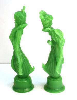 Italian Mid-Century Modern Murano 'Jade' Glass Figurines side view 2 (6719920308381)