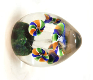 Italian Midcentury Murano Art Glass Paperweight with Floral Motif side (6719858114717)