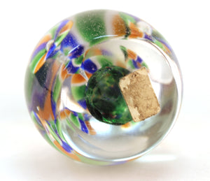 Italian Midcentury Murano Art Glass Paperweight with Floral Motif bottom (6719858114717)