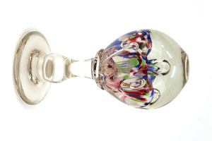 Italian Midcentury Murano Floral Glass Sphere on Glass Stand side (6719858213021)