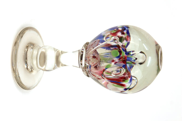 Italian Midcentury Murano Floral Glass Sphere on Glass Stand