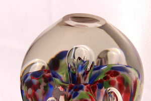 Italian Midcentury Murano Floral Glass Sphere on Glass Stand detail (6719858213021)