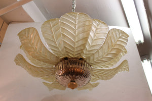 Murano Glass Chandelier with Leaves Front (6719815778461)