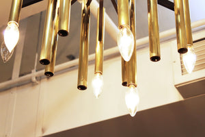 Italian Modernist Lightolier Chandelier in Brass detail (6719872499869)