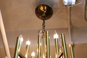 Italian Modernist Lightolier Chandelier in Brass detail (6719872499869)
