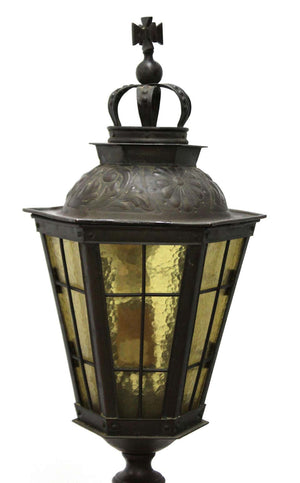 Italian Renaissance Revival Lantern Floor Lamp in Cast Bronze and Repousse Brass (6720015990941)