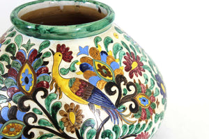 Italian Renaissance Revival Majolica Sgrafitto Centerpiece Vase (6720040108189)