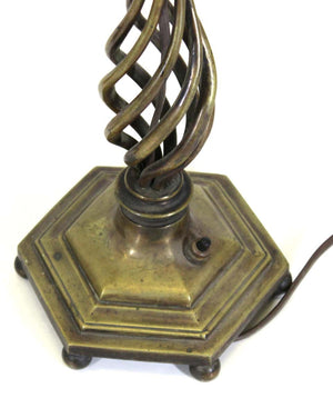 Italian Renaissance Revival Table Lamps In Brass Repousse & Cast Bronze