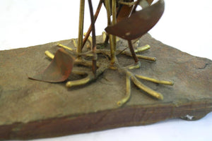 Mid-Century Modern Metal Cattail Table Sculpture (6719935774877)