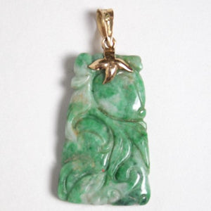 Vintage Chinese Carved Green Jade Pendant (6720000131229)