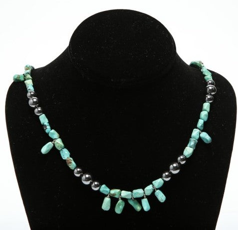 Hematite & Turquoise Choker Necklace
