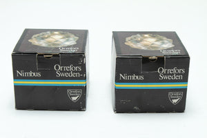 Orrefors Crystal "Nimbus" Candleholders, Pair (6719936495773)