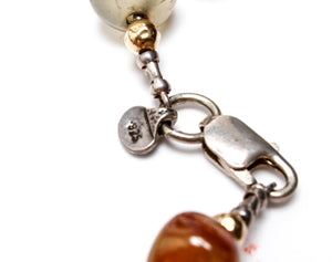 Israeli Hardstone & Gold-Tone Beads Necklace (6719994658973)