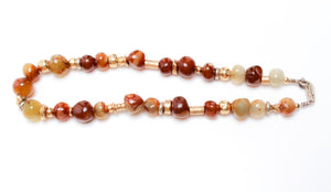 Israeli Hardstone & Gold-Tone Beads Necklace (6719994658973)