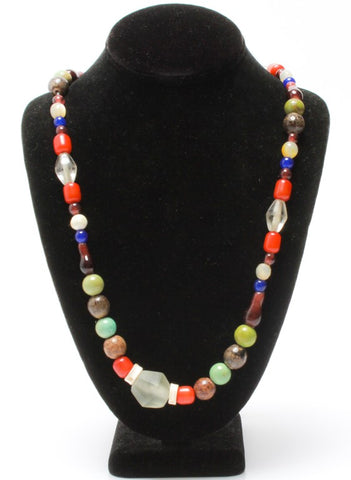 Hardstone, Turquoise & Glass Beads Necklace