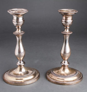Regency Style Silver-Plate Candlesticks (6719994495133)