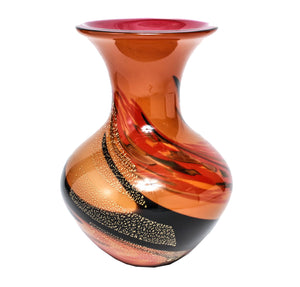 Modern Studio Art Glass Vase With Gold Flecks  (6719972147357)