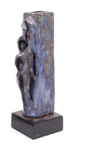 Contemporary Art Pottery Sculptural Blue-Green Glaze Vase (6720029098141)
