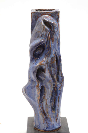 Contemporary Art Pottery Sculptural Blue-Green Glaze Vase (6720029098141)