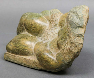 Jose De Creeft Modern Reclining Female Nude Sculpture in Green Serpentine
