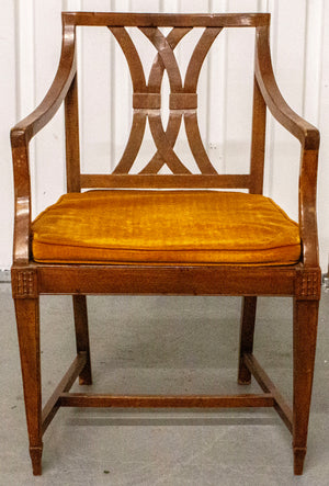 Neoclassical Style Walnut Armchair (7221465251997)