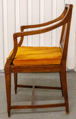 Neoclassical Style Walnut Armchair (7221465251997)