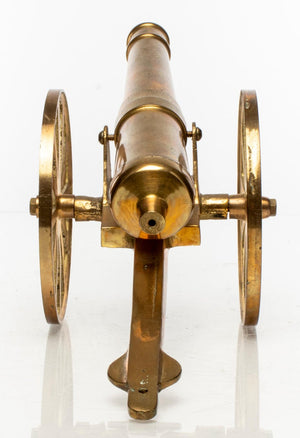 Brass Tabletop Model of a Cannon (6929622237341)
