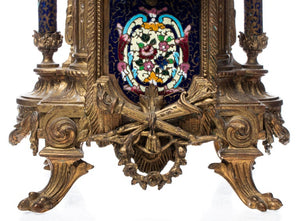 Rococo Revival Gilt Bronze & Enamel Mantel Clock (7004154003613)