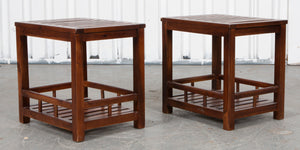 Modern Slatted Wood Side Tables, 2 (7221459222685)